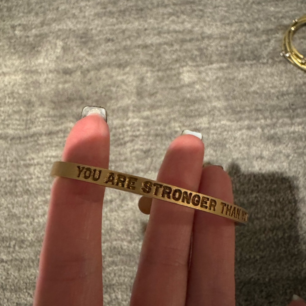 Gold Inspirational Bangle Bracelet